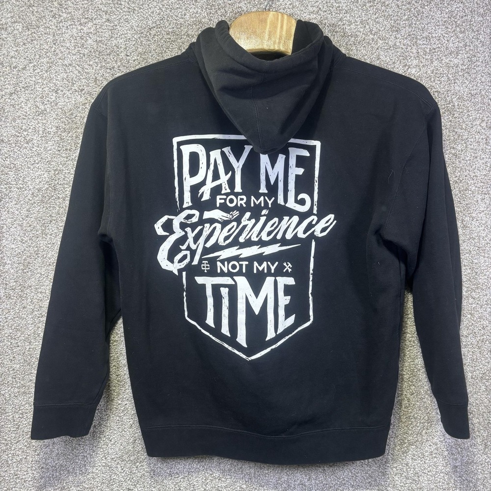Troll Co‎ Hoodie Mens XL Black Pullover Pay Me Experience Graphic Sweatshirt
